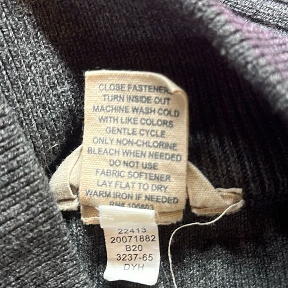 Duluth Trading Sweater Mens Large Gray Coolerino 1/4 Mock Sweater Preppy - Picture 7 of 8